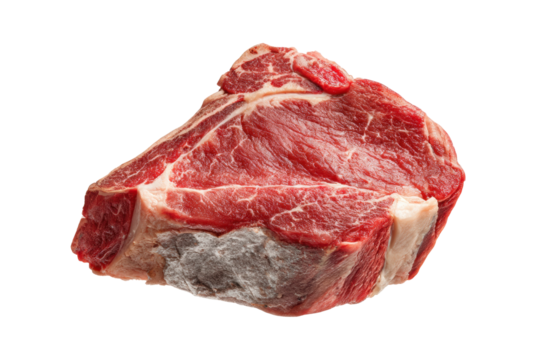 PNG Raw t-bone steak cut on black background