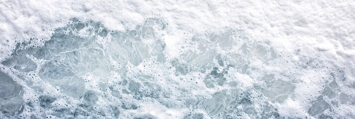 Aerial View of Ocean Waves Crashing