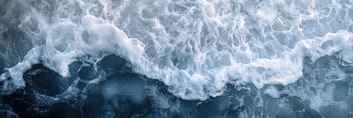 Fototapeta premium Aerial View of Ocean Waves Crashing