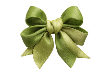 PNG Elegant green fabric bow on black background