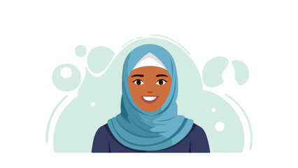 Obraz premium Young Girl in Modest Hijab Illustration 