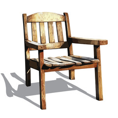 High-Quality Vintage Wooden Chair Shadow Vector Illustration for Design Projects