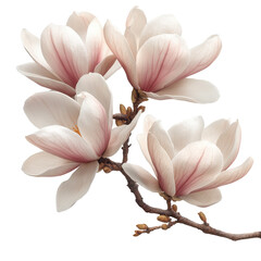Naklejka premium Elegant Magnolia Blossom Cluster: A Study in Floral Beauty and Delicate Textures