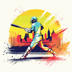 Professional Cricket Sport Poster Design Vector Illustration for Sports Events Promotion