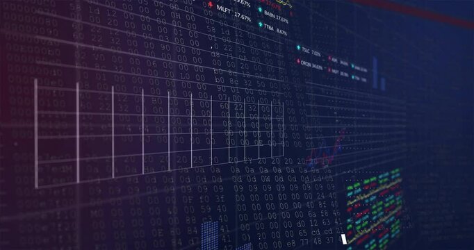 Grid receding % menu showing bars rising and line chart highlighting peak visualizing market trends