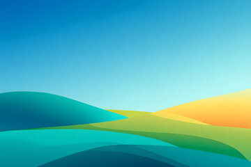 Obraz premium Abstract Gradient Landscape with Rolling Hills and Clear Sky