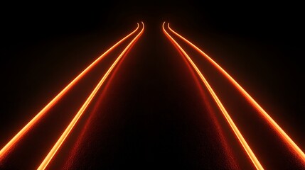 Two glowing orange lines on a dark background