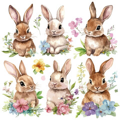 Obraz premium easter bunnies clip art 