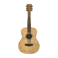 Obraz premium PNG Vintage paper guitar illustration