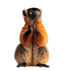 Obraz premium Close-up of a lemur isolated on transparent background.