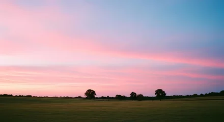 Gardinen Serene Sunset Landscape: Tranquility and Natural Beauty for Creative Projects © adam