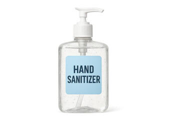 Clear plastic pump bottle containing antibacterial gel, providing effective hand sanitization for maintaining hygiene and preventing germs