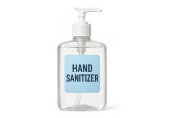 Clear plastic pump bottle containing antibacterial gel, providing effective hand sanitization for maintaining hygiene and preventing germs