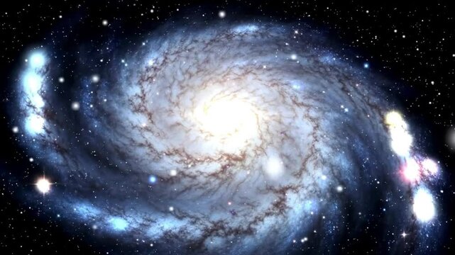 Cosmic Dance of Stars: A breathtaking view of a spiral galaxy, swirling with celestial bodies and radiant energy, invites viewers into the boundless expanse of the cosmos.