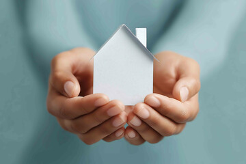 hands holding paper house