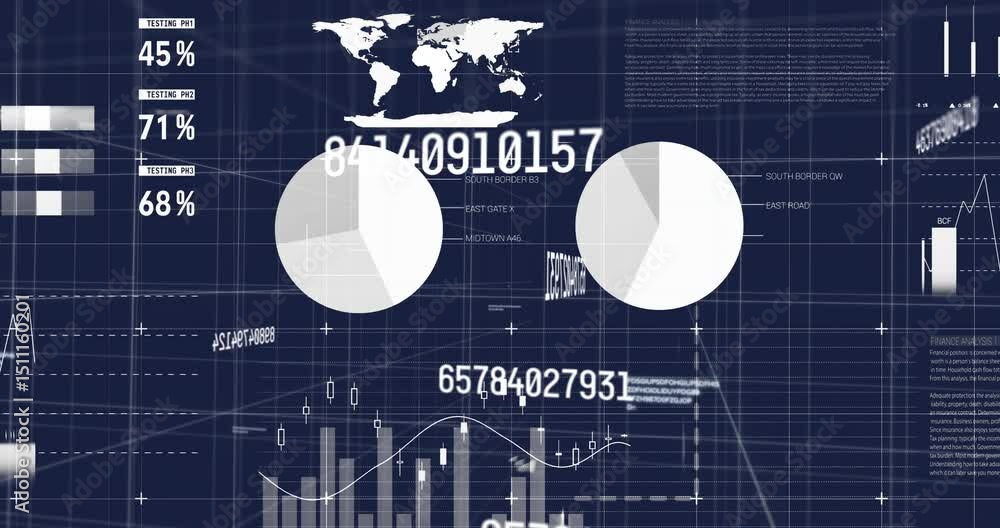 Poster After dashboard loading interface showing tables gauges bars lines pie charts animating analytics