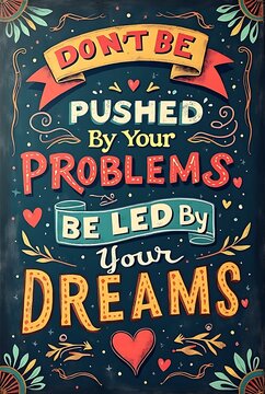 design illustration in chalkboard style of  motivational quote