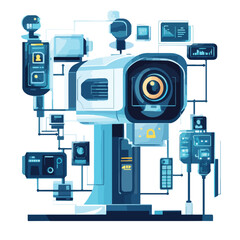 Fototapeta premium Professional Technology Security System Vector Illustration for Cybersecurity Concepts