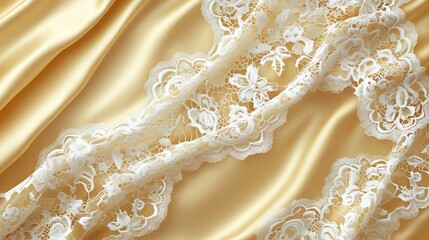 Elegant gold fabric with delicate lace