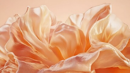 Flowing peachy fabric folds