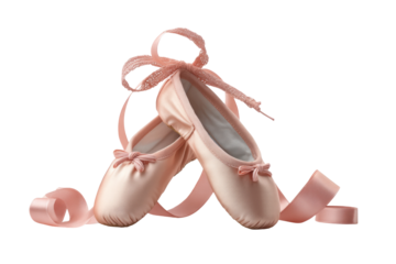 PNG Elegant pink ballet slippers with ribbons