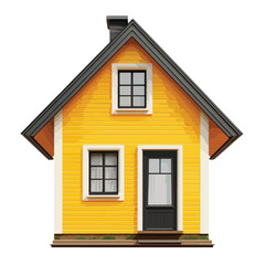 Obraz premium Professional Vector Illustration of Isolated Yellow House Facade Icon