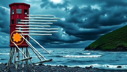 Surreal Coastal Structure Art