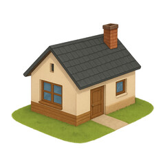 Cozy house design residential area illustration indoor front view home comfort concept