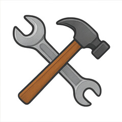 Tools for home improvement wrenches and hammers workshop digital illustration creative design close-up view