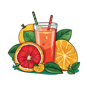 Exquisite Collection of Vibrant Tropical Fruits and Juices for Refreshing Summer Beverages