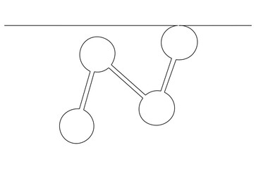 Continuous one line drawing of The connection of business team. Single line drawing illustration of Showing the nodes and links. Template for web design concept vector art. Doodle line illustration.