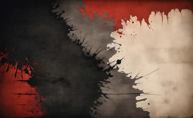 Grunge-inspired image with black and red ink