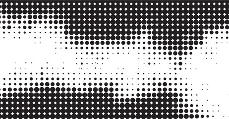 Abstract Black and White Halftone Pattern with Varying Dot Sizes for Modern Backgrounds and Creative Graphic Design Elements with Dotted Transformation Style 150 Characters