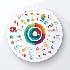 Fototapeta premium Professional Infographic Icon Design Vector Illustration Isolated on White Background