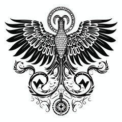 Obraz premium Professional Medical Caudeceus Symbol in Black and White for Healthcare Designs