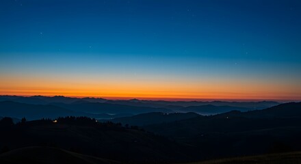 Fototapeta premium Nias Hills Twilight Blue Hour Starry Sky Bawomataluo Landscape Calm
