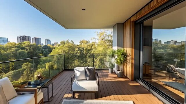 The aesthetic balcony was adorned with vibrant plants, cozy chairs, and soft fairy lights glowing warmly.