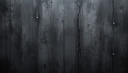 Dark, textured surface with water droplets and cracks.