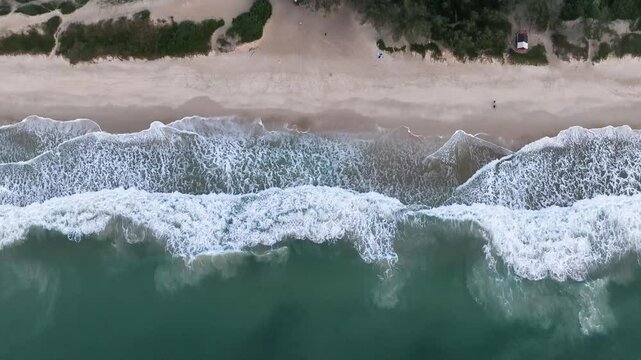 Florianopolis in Santa Catarina during a wonderful sunrise. Mo&ccedil;ambique Beach in aerial view.