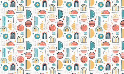 Obraz premium Modern Colorful Geometric Seamless Background
