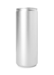 One blank tin can isolated on white