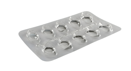 empty blister pack isolated