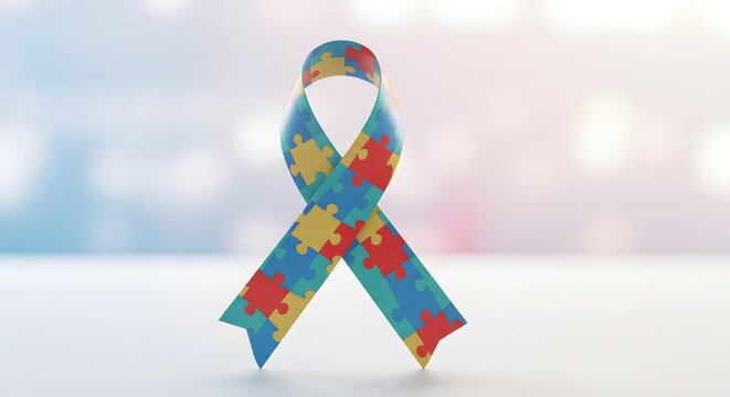 colorful autism awareness ribbon