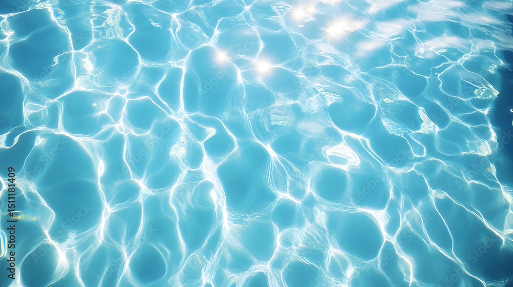Poster sunny water surface with beautiful caustics creating dynamic patterns of light