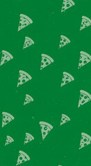 Seamless Green Pizza Slice Pattern – Minimalist Food Background for Culinary Design, Packaging, Wallpaper, and Digital Art Projects