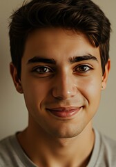 Portrait Man with Smiling Face Attractive Handsome Young Person