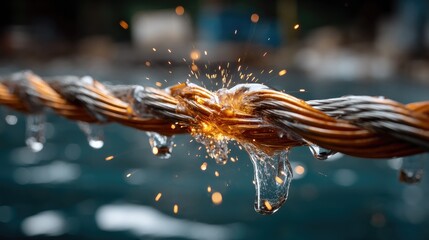 Copper wire break with spark