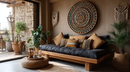 Cozy living room sofa bed decor