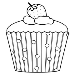 Cupcake line art stykle