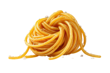 PNG Twisted spaghetti noodles with water droplets on black background